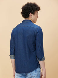 Being Human Spread Collar Faded Slim Fit Cotton Shirt