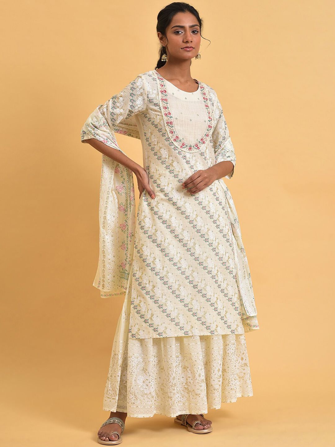 W Women Ethnic Motifs Printed Pure Cotton Kurta