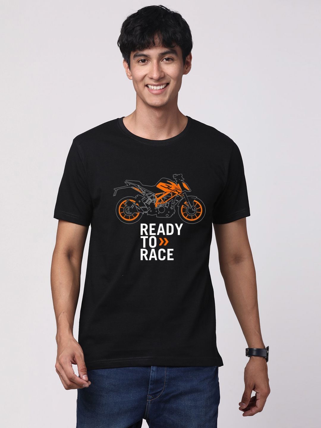 ADRO Men Graphic Printed Round Neck Cotton T-shirt