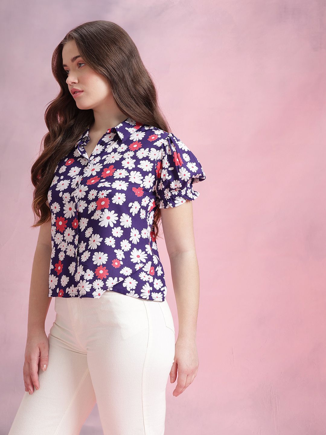 DressBerry Floral Print Casual Shirt