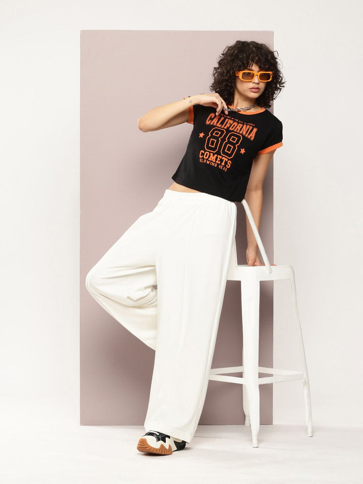 DILLINGER Womens Regular Cropped Short Sleeve Printed Tshirt