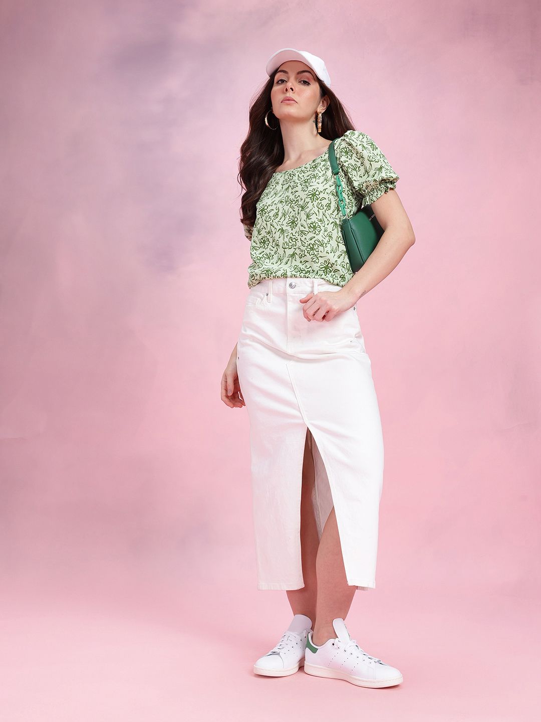 DressBerry Floral Print Puff Sleeve Top