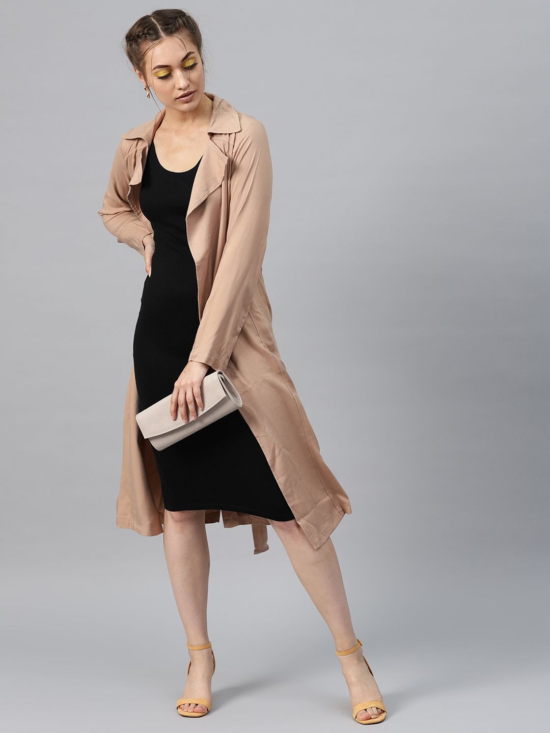 SASSAFRAS Women Black Solid Bodycon Dress