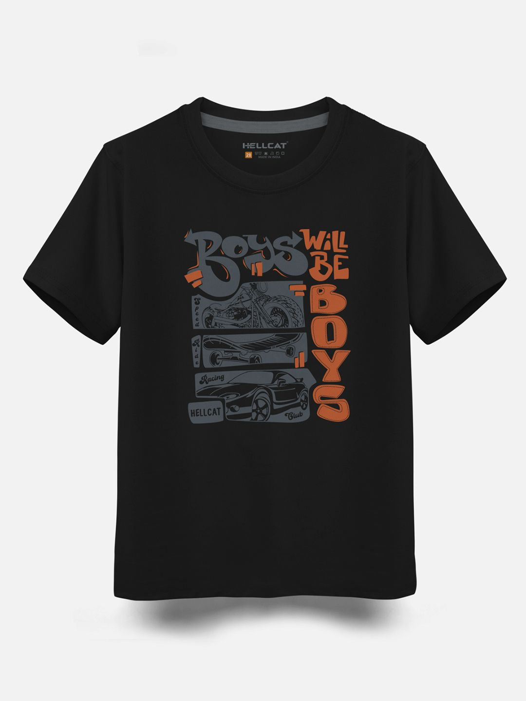 HELLCAT Boys Pack Of 3 Printed Cotton T-shirt