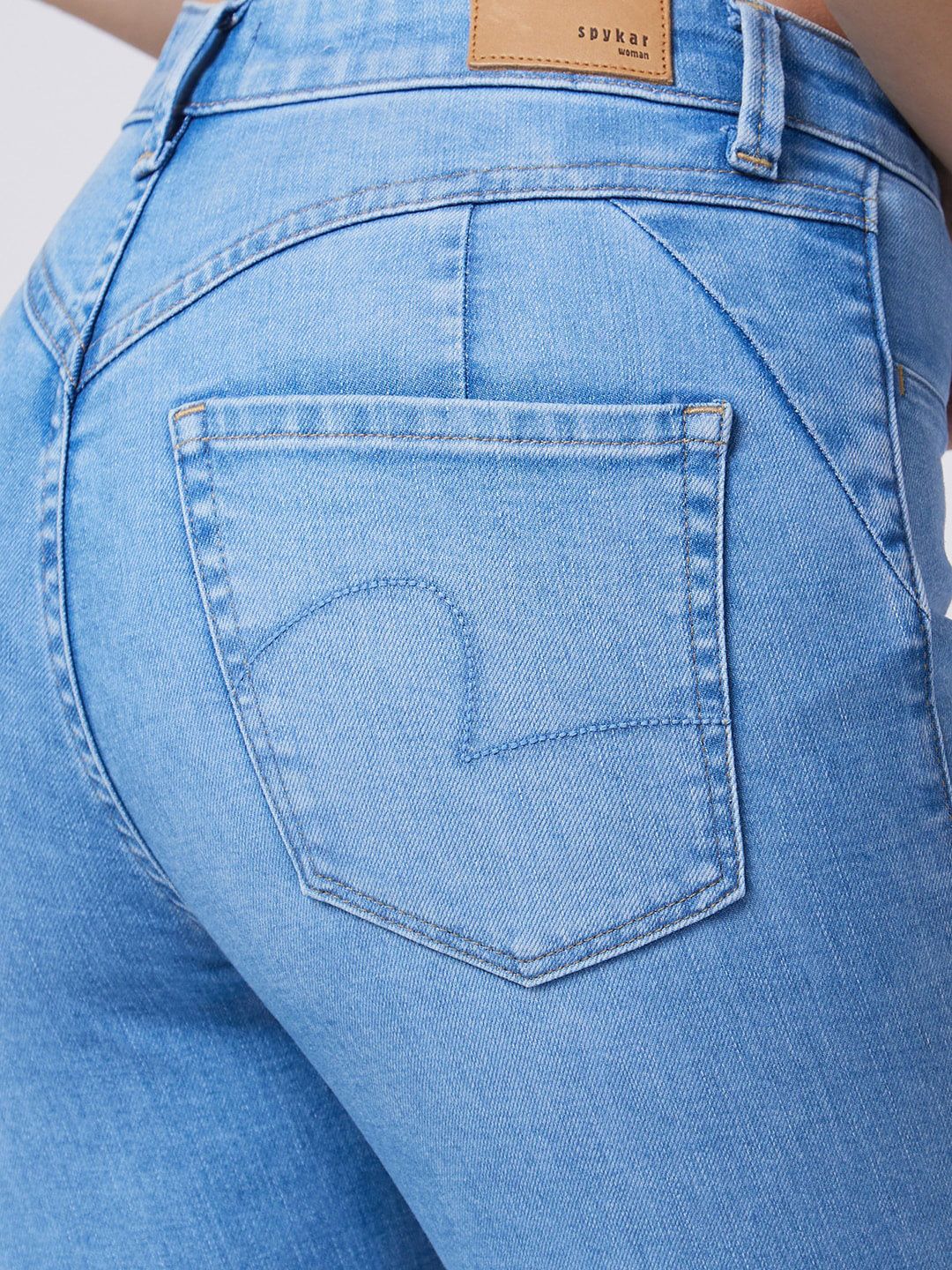 SPYKAR Women Super Slim Fit High-Rise Heavy Fade Jeans