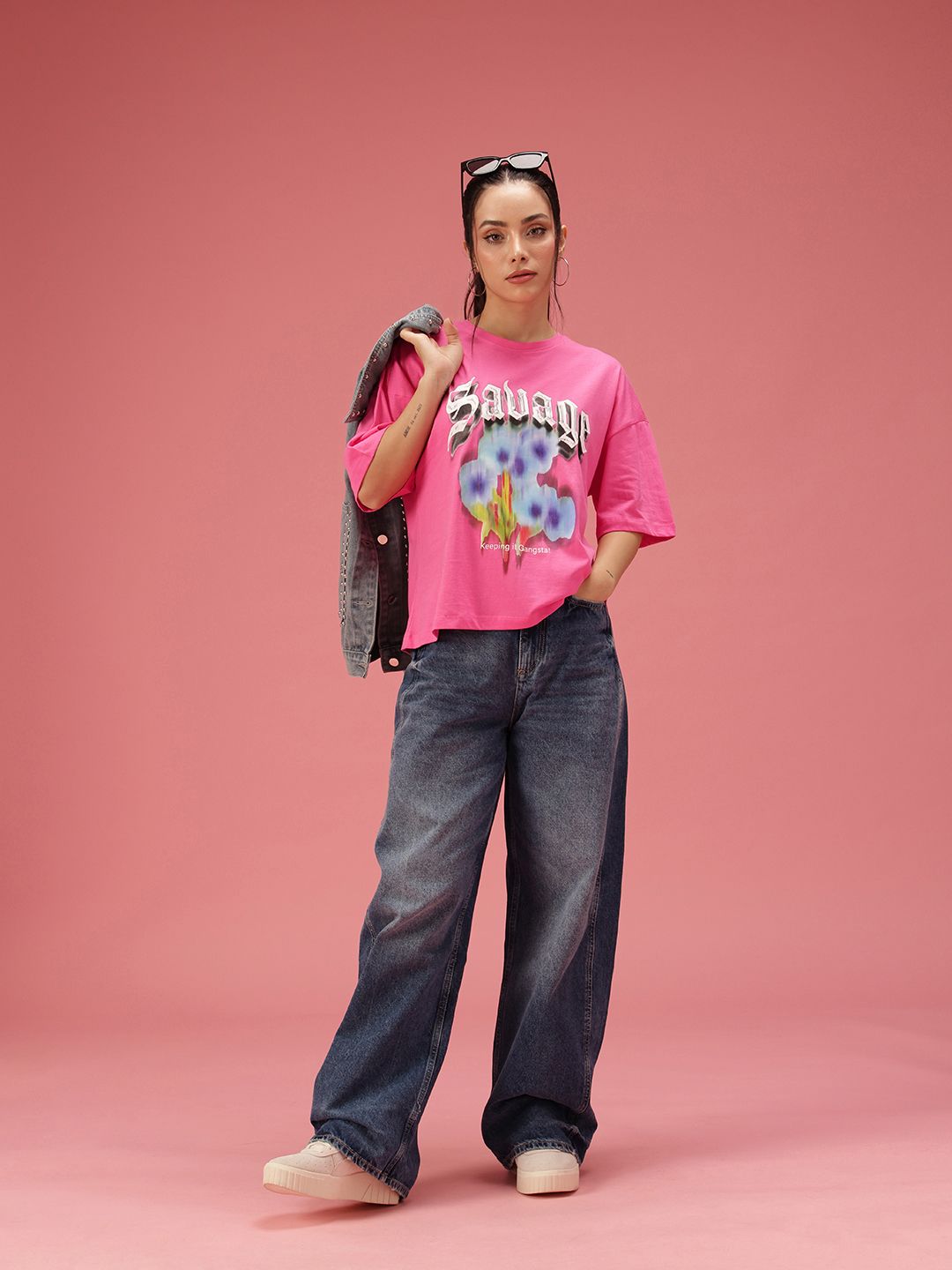 DressBerry Relaxed Fit Graphic Printed Pure Cotton T-shirt