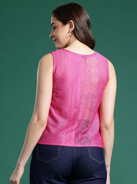DressBerry Self-Design Semi-Sheer Top