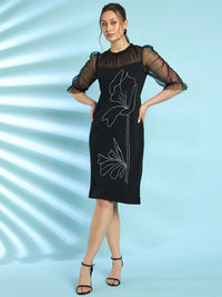 Antheaa Embroidered Sheath Dress