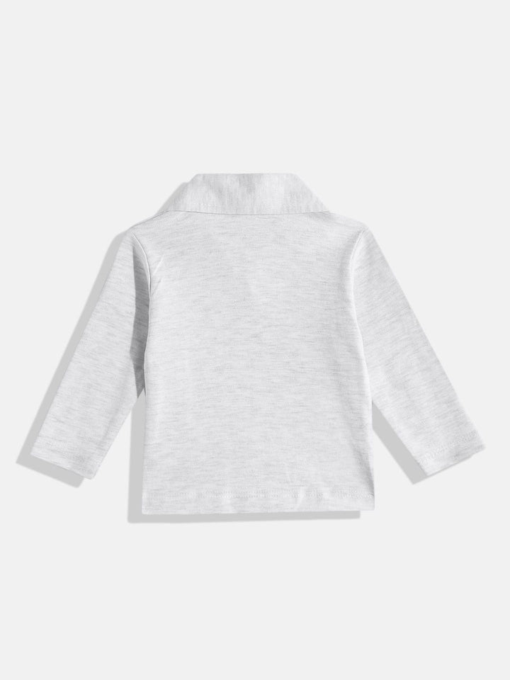 Moms Love Infant Boys Pure Cotton Superman Printed Dungarees with Solid Bow Tie Shirt