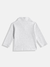 Moms Love Infant Boys Pure Cotton Superman Printed Dungarees with Solid Bow Tie Shirt