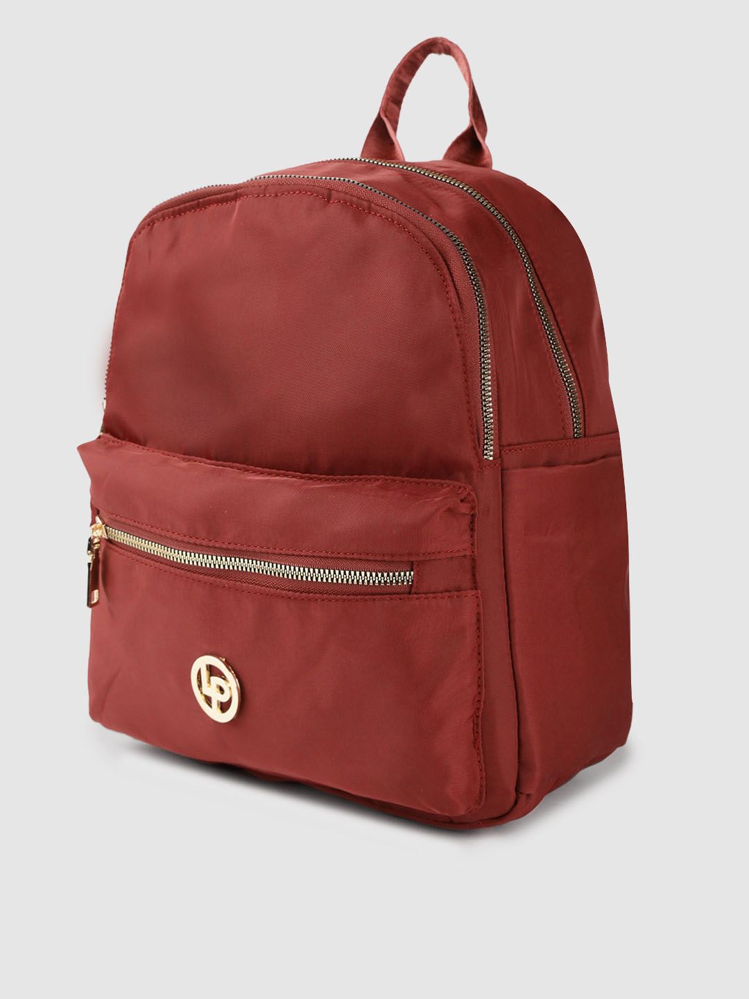 Lino Perros Women Maroon Solid Laptop Backpack