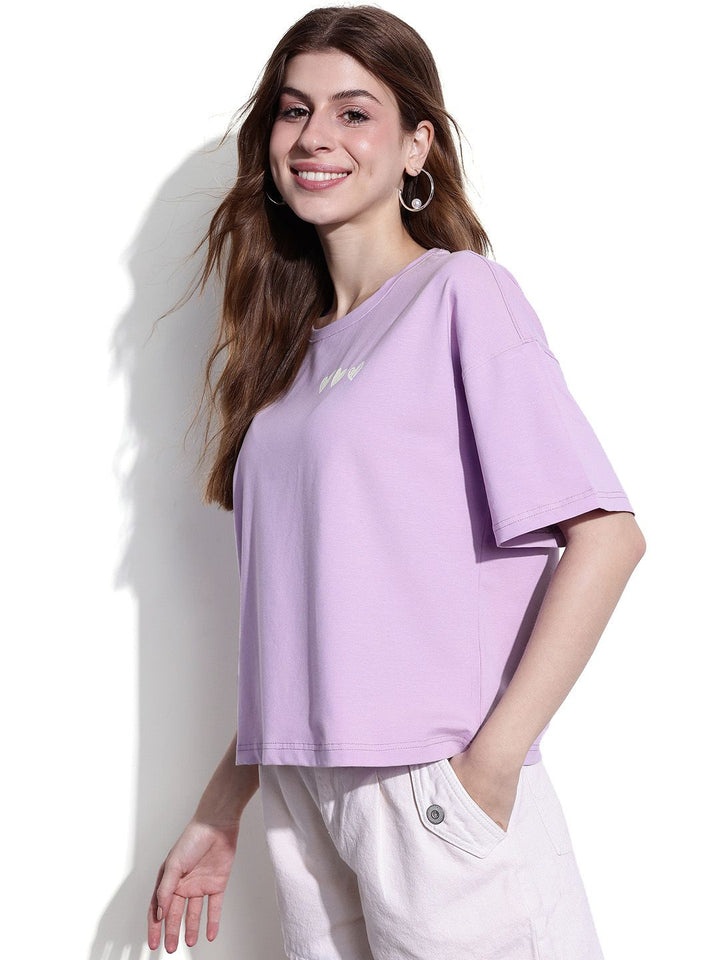 DressBerry Lavender Haze Little Hearts Oversized T-shirt
