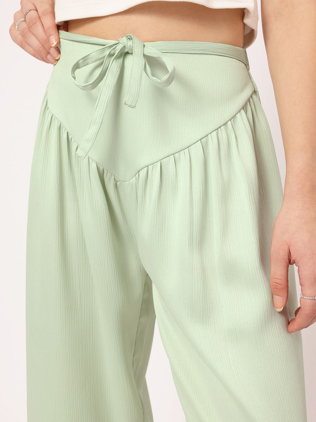 DressBerry Women Tender Touch Textured Trousers