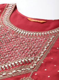 Indo Era Embroidered Sequinned Kurta With Trousers & Dupatta