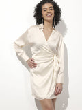 DressBerry Classic White Bodice Wrap Dress