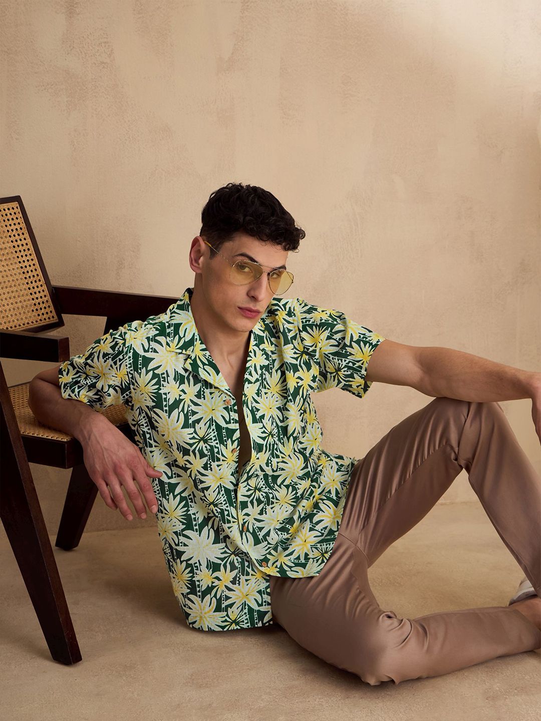 DENNISON Floral Printed Oversized Casual Shirt