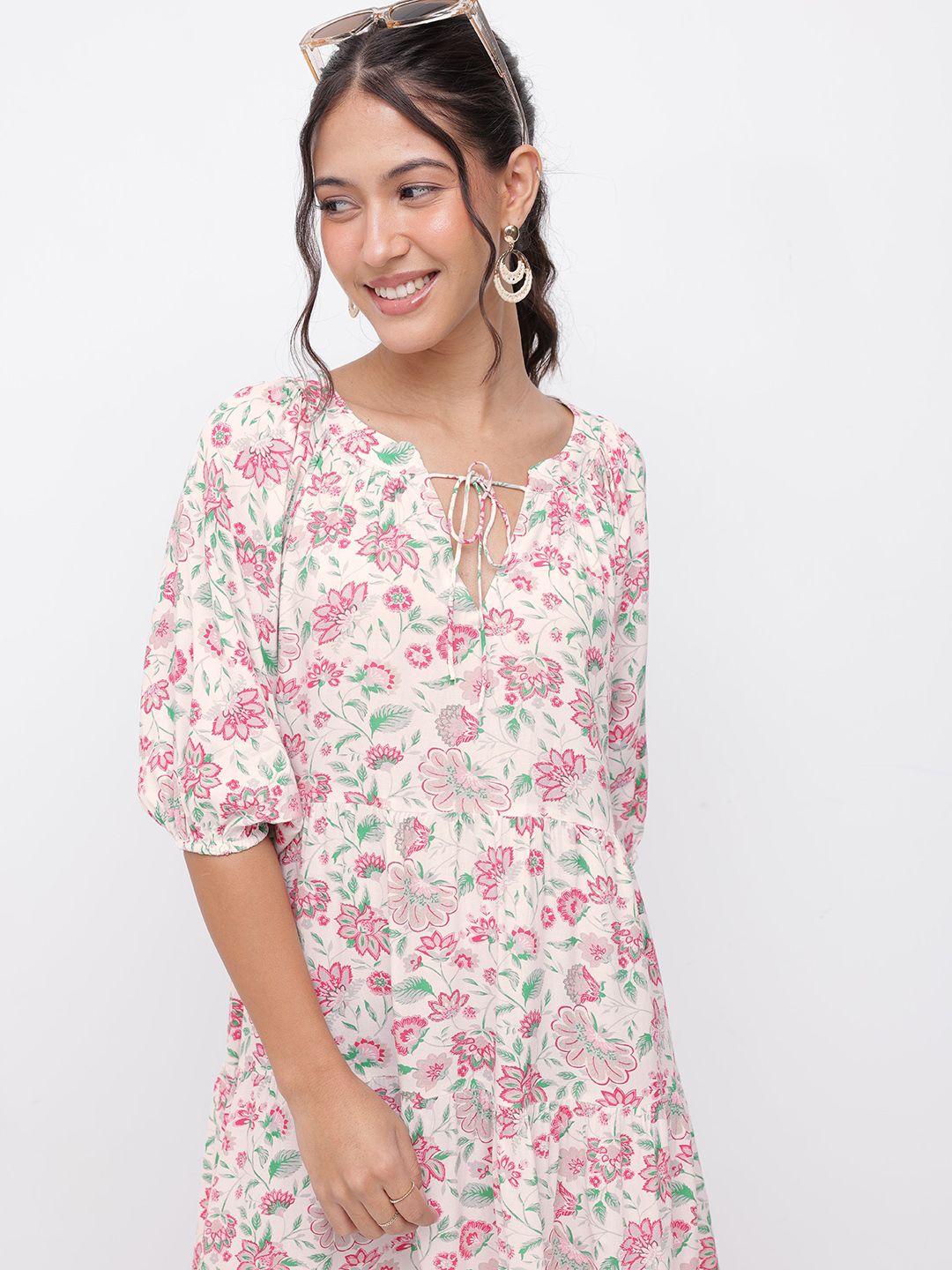 DressBerry Vacay Vibes Floral A-Line Dress