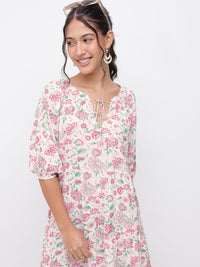 DressBerry Vacay Vibes Floral A-Line Dress