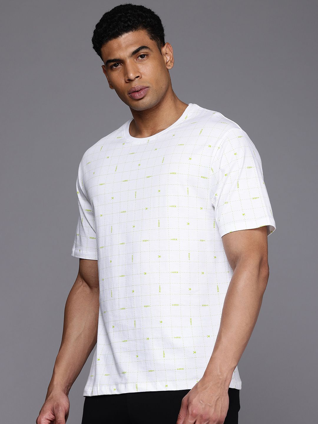 HRX by Hrithik Roshan Printed Drop-Shoulder Sleeves Pure Cotton Relaxed Fit T-shirt