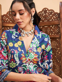 Shae by SASSAFRAS Floral Printed Blazer With Skirt Co-Ords