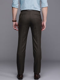 Raymond Men Checked Slim Fit Formal Trousers