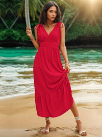 DressBerry Empire Maxi Dress with Tie-Ups Detail