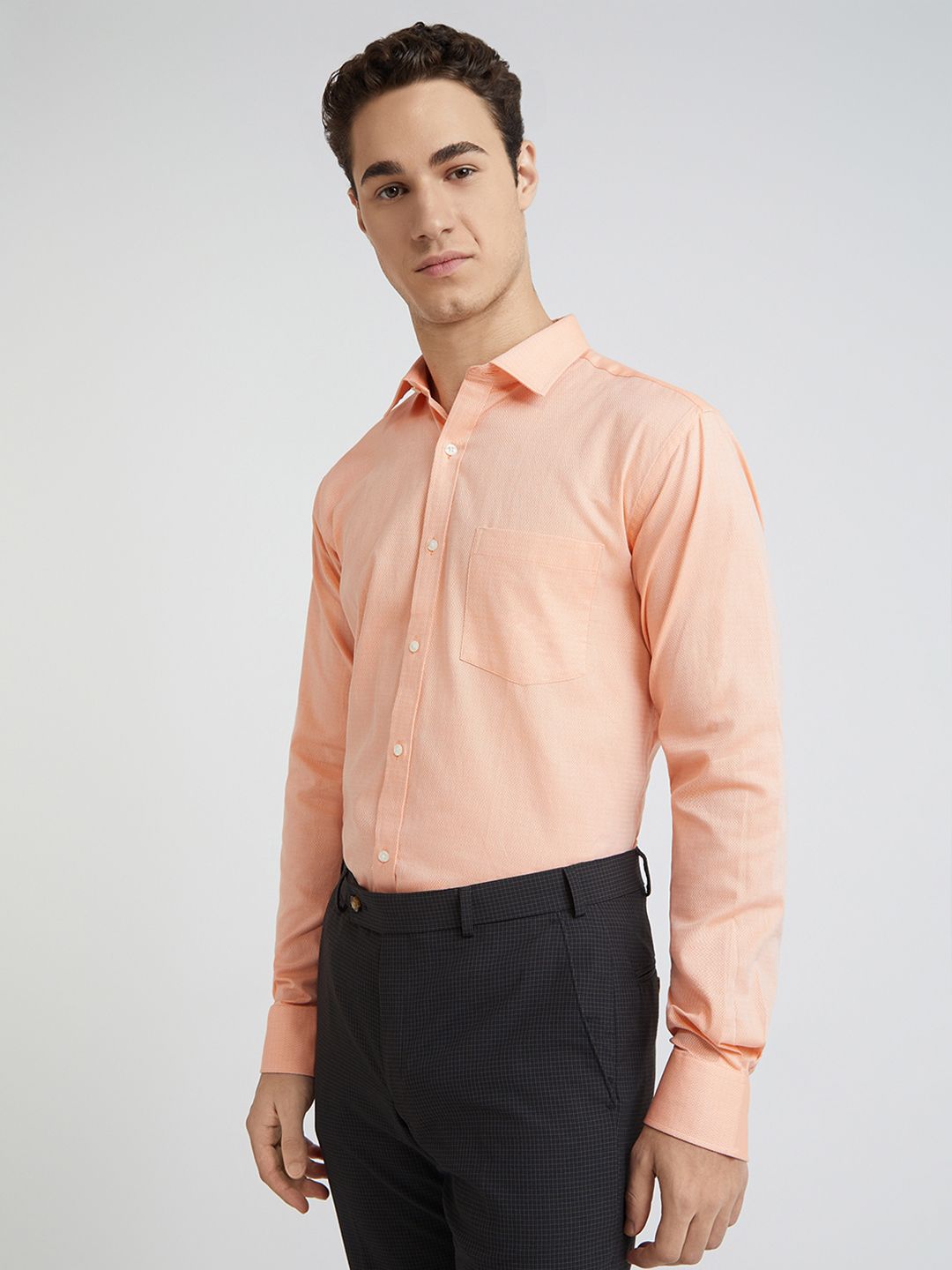 Park Avenue Self Design Slim Fit Pure Cotton Formal Shirt