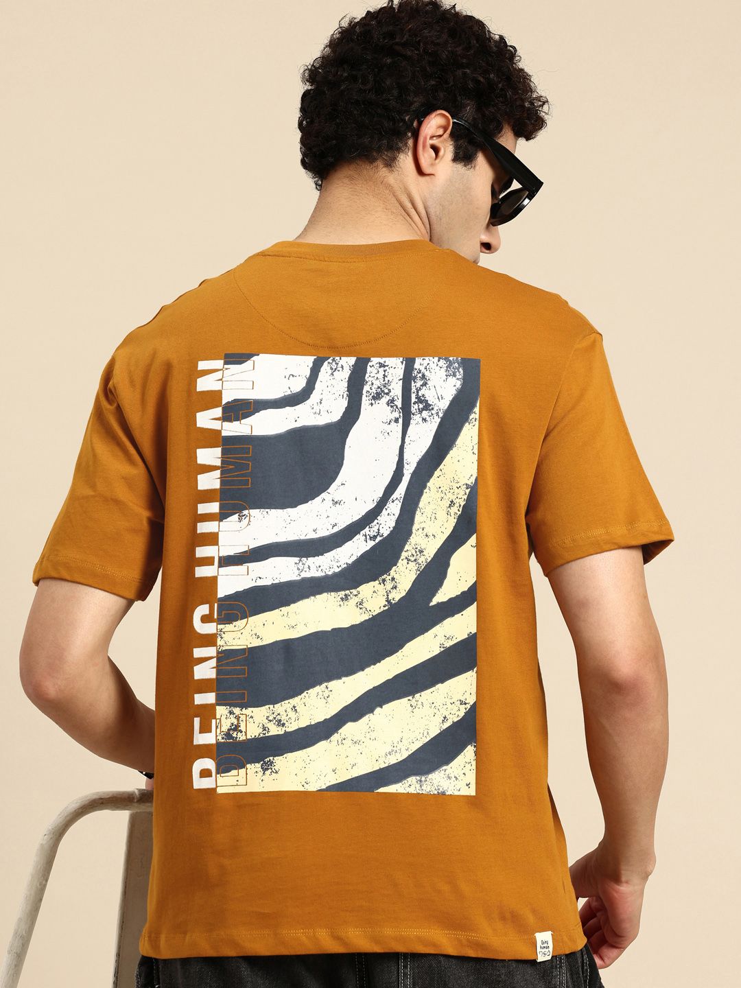 Being Human Graphic Printed Drop-Shoulder Sleeves Pure Cotton Easy Fit T-shirt