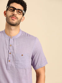 Anouk Men Lavender Pastels Pure Cotton Kurta