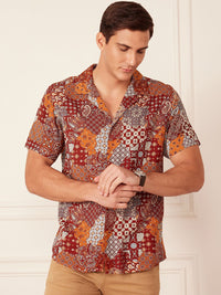 DENNISON Smart Block Printed Casual Shirt