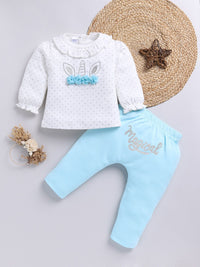 Moms Love Girls Pure Cotton Printed Top with Trousers