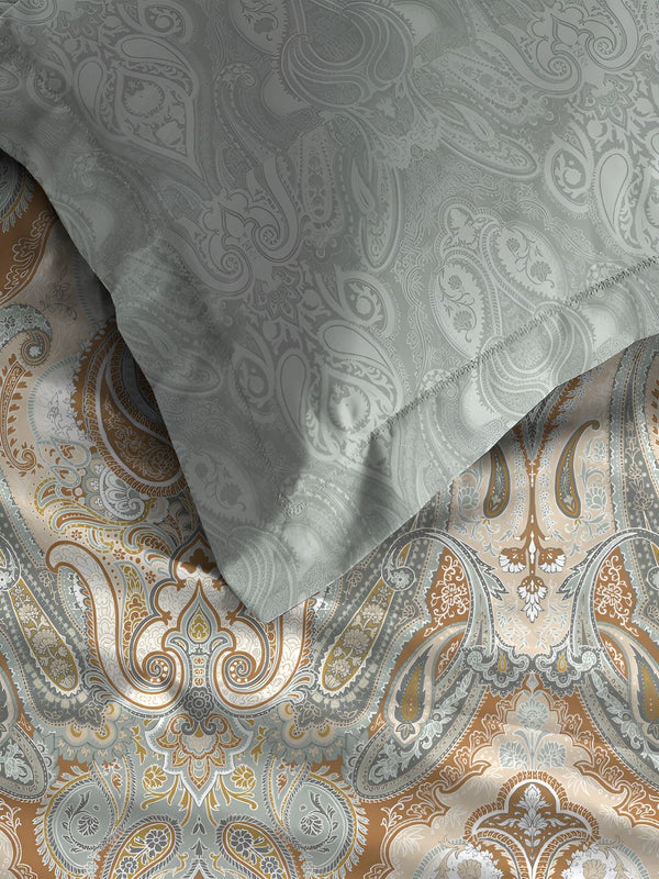 MYTRIDENT Green & Brown 2 Pieces Floral Pure Cotton Rectangle Pillow Covers