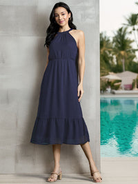 DressBerry Dobby A-Line Midi Dress