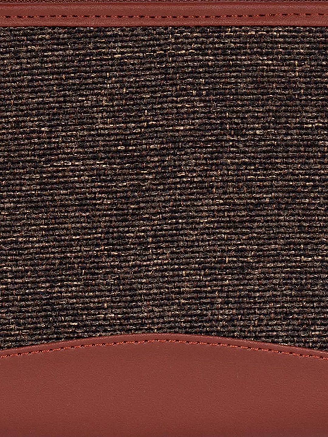 ZOUK Women Brown Solid Vegan Leather Zip Around Wallet