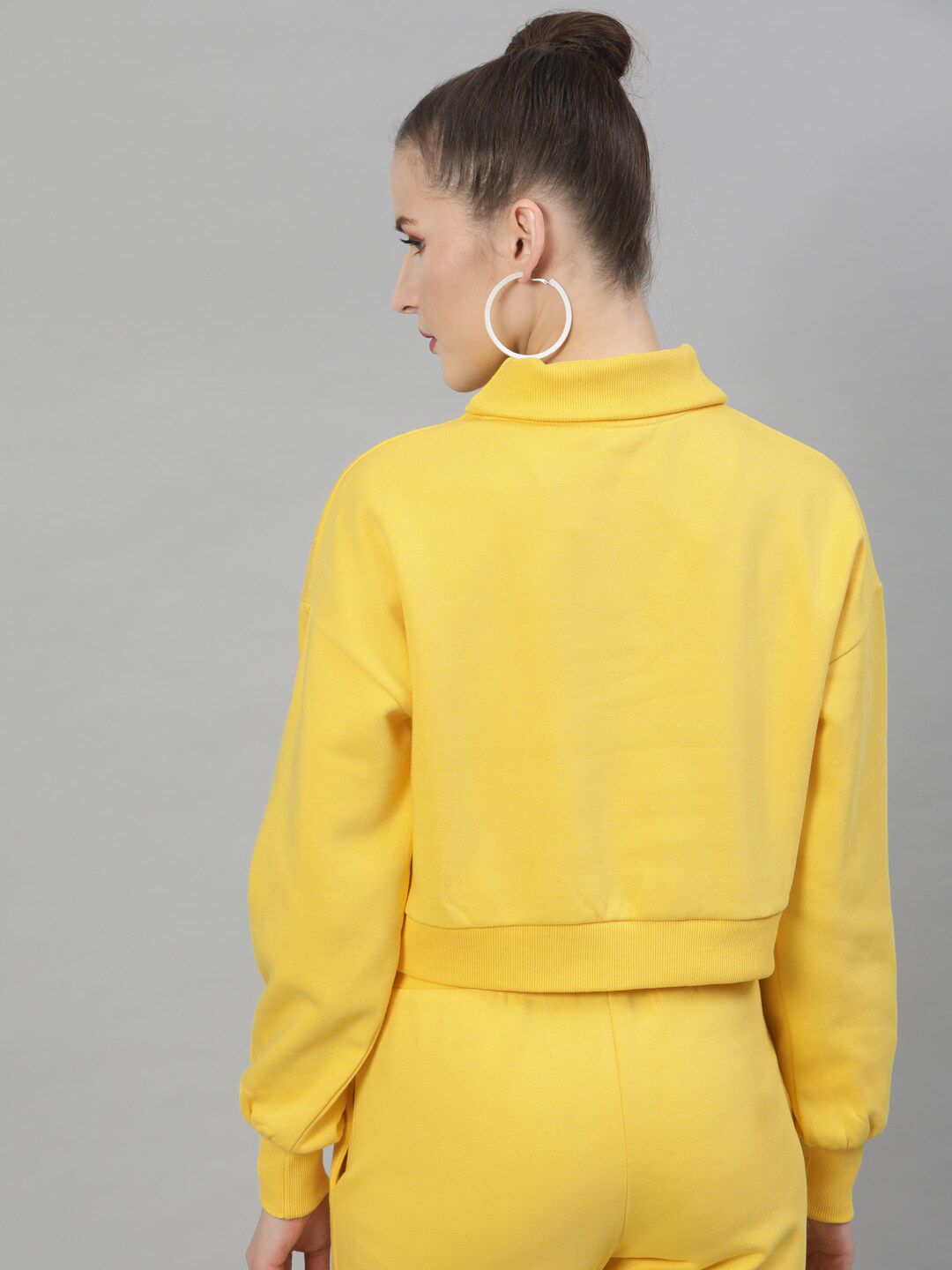 STREET 9 Women Yellow Solid Sweatshirt