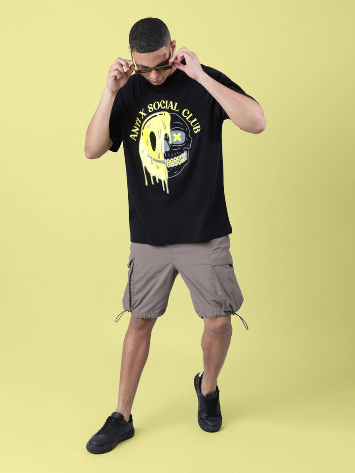 Bene Kleed Men Pure Cotton Graphic Oversized T-Shirt