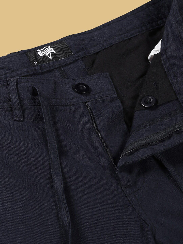 Thomas Scott Men Smart Mid Rise Linen Cotton Trouser