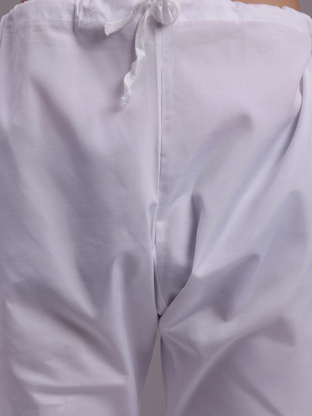 Jompers Geometric Self Design Thread Work Pure Cotton Kurta With Pyjamas