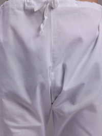 Jompers Geometric Self Design Thread Work Pure Cotton Kurta With Pyjamas