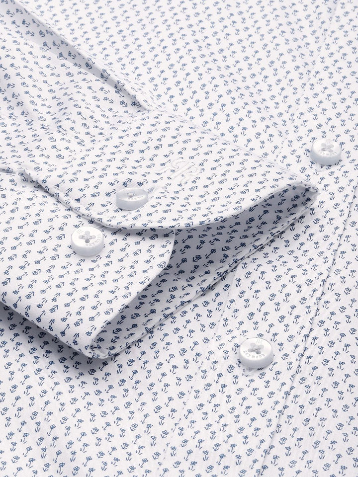 Raymond Slim Fit Floral Printed Pure Cotton Formal Shirt