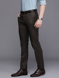 Raymond Men Checked Slim Fit Formal Trousers