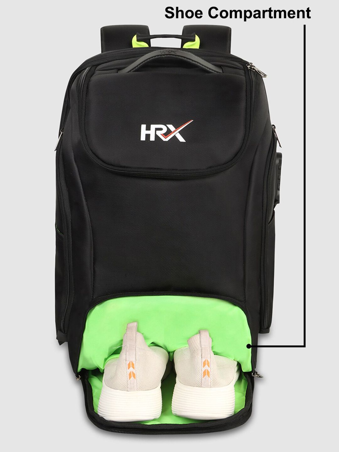 HRX by Hrithik Roshan Unisex Anti-Theft Backpack with Shoe Pocket 40L