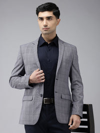 Park Avenue Slim Fit Textured Self Design Notched Lapel Single-Breasted Formal Blazer