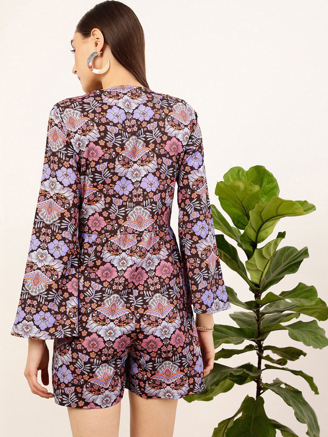 STREET 9 Floral Printed Tie Up Neck Jumpsuit