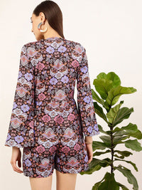 STREET 9 Floral Printed Tie Up Neck Jumpsuit