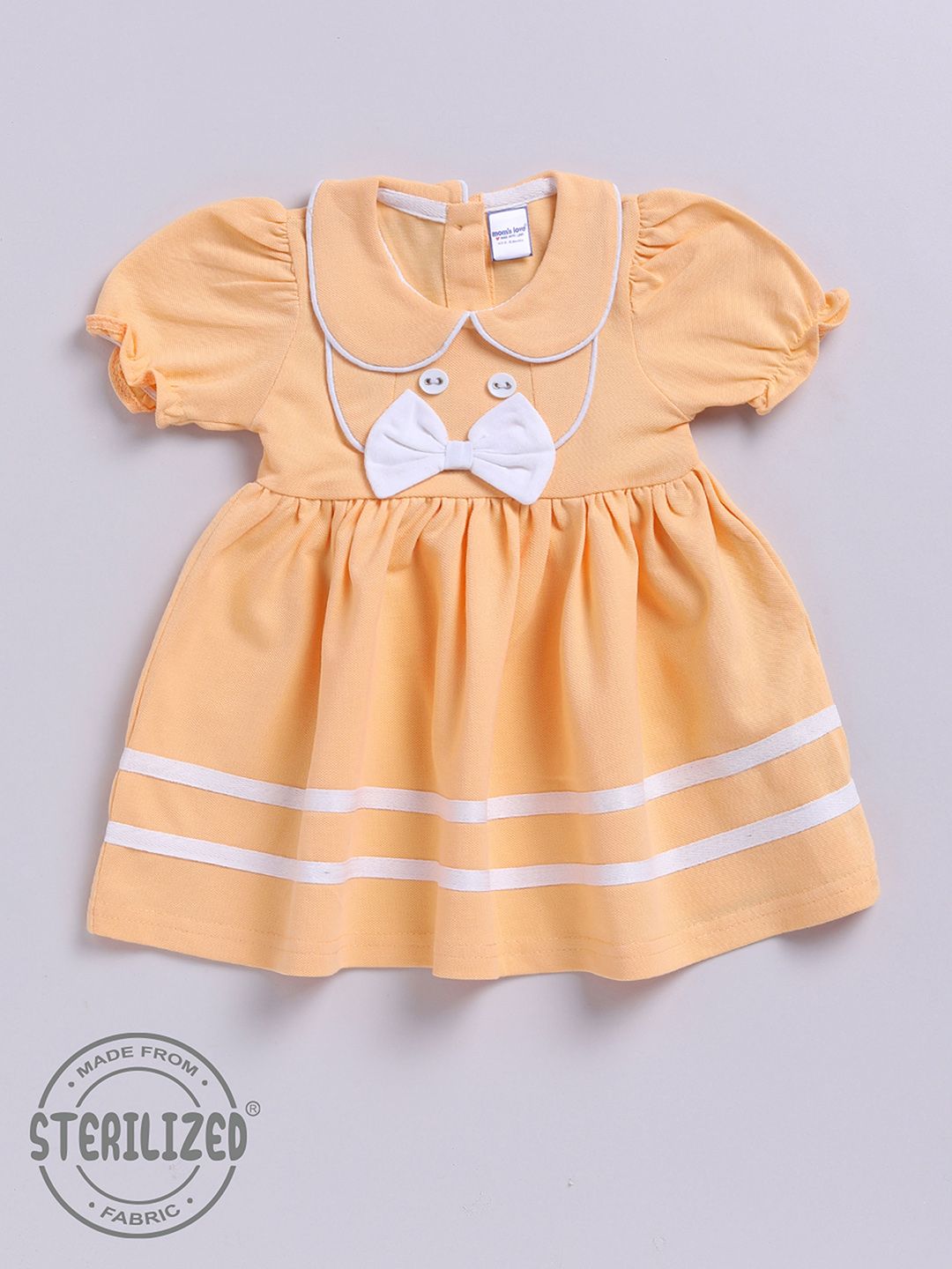 Moms Love Infant Girls Peter Pan Collar Puff Sleeve Fit & Flare Dress