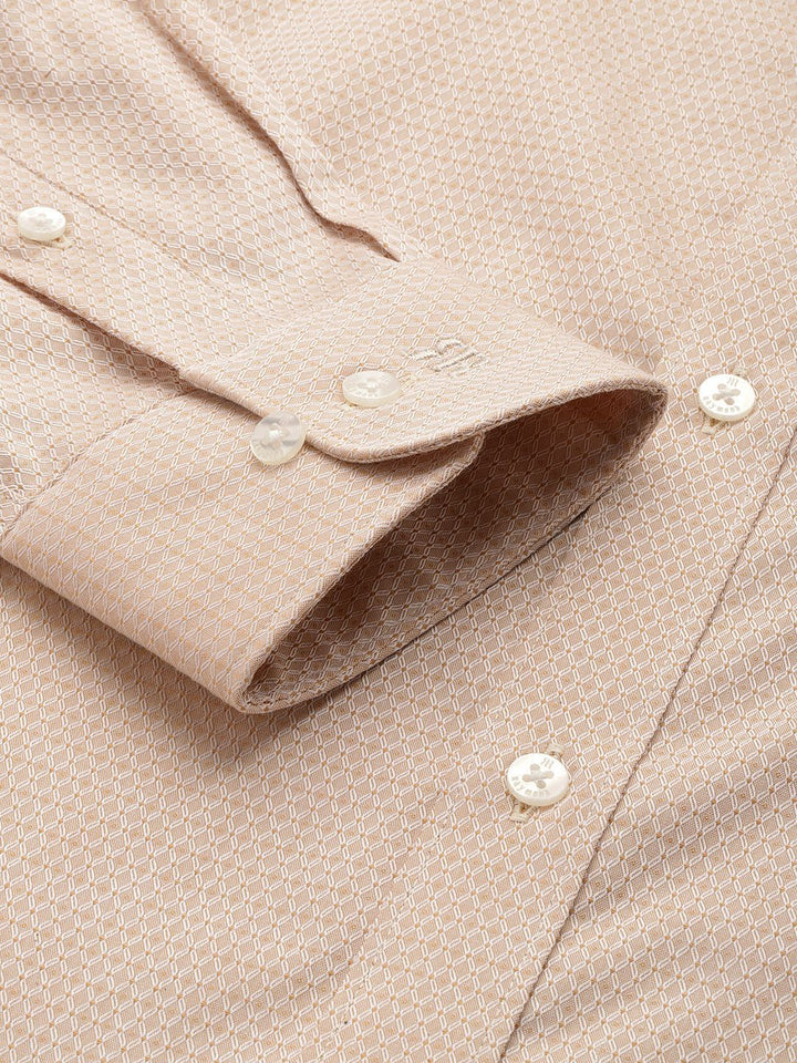 Raymond Slim Fit Geometric Self Designed Pure Cotton Formal Shirt