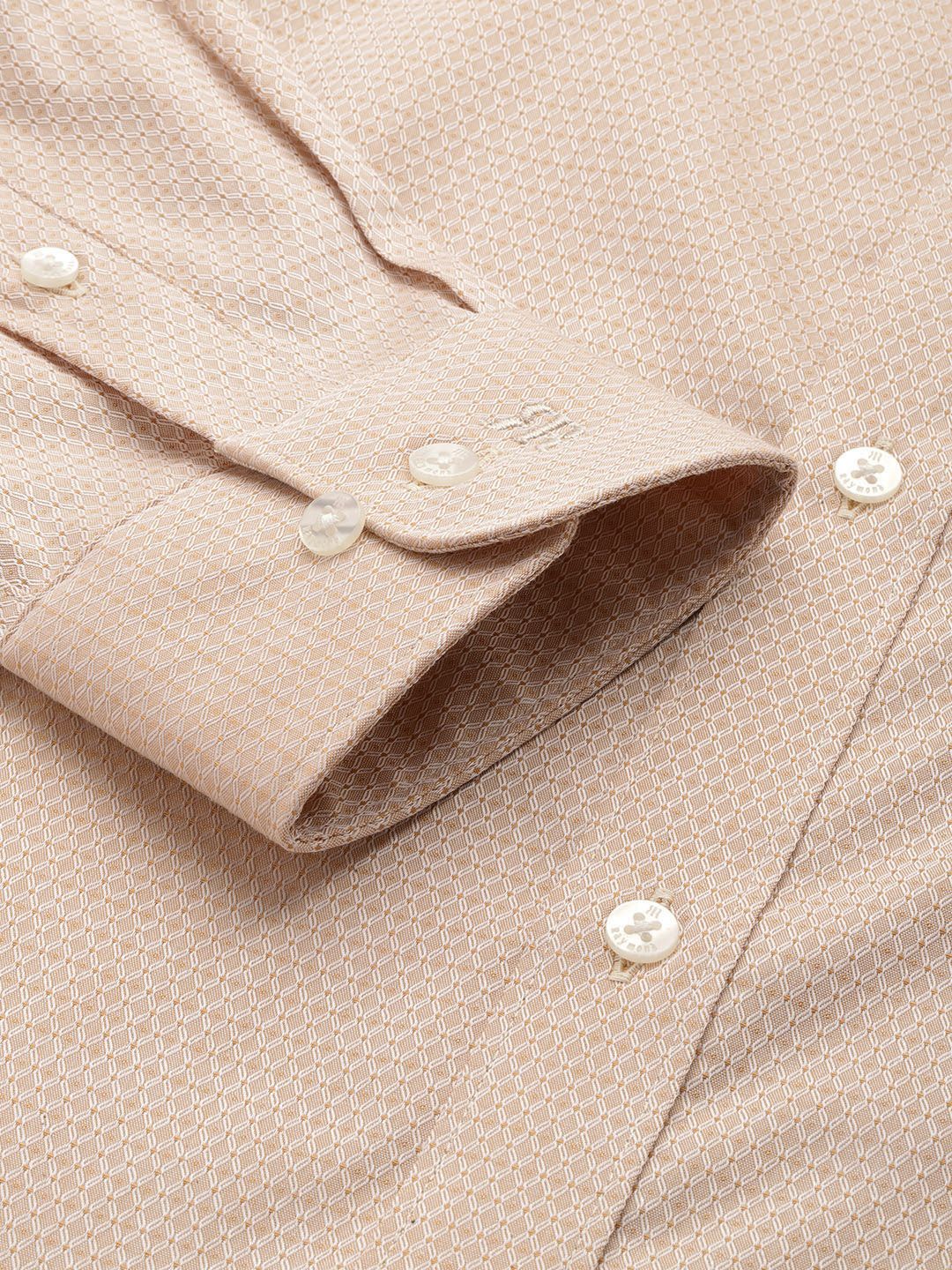 Raymond Slim Fit Geometric Self Designed Pure Cotton Formal Shirt