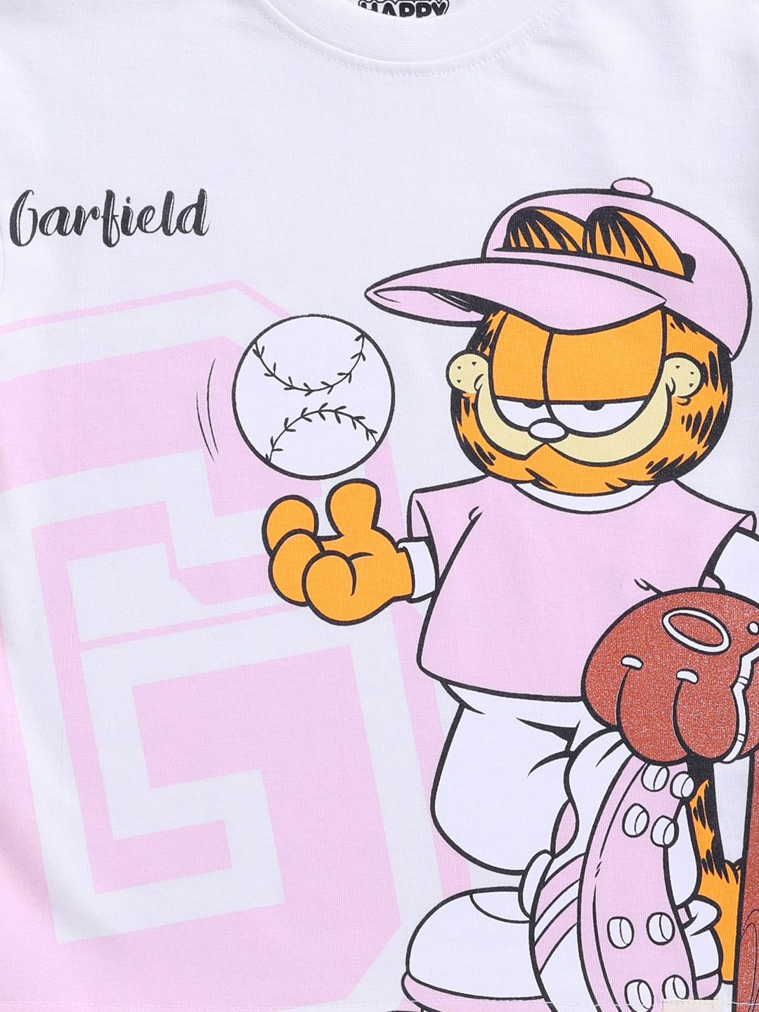 Happy Faces Boys Garfield Printed Pure Cotton T-shirt