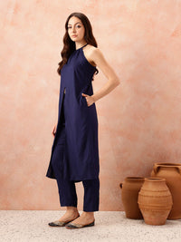all about you Halter Neck High Slit Kurta with Trousers